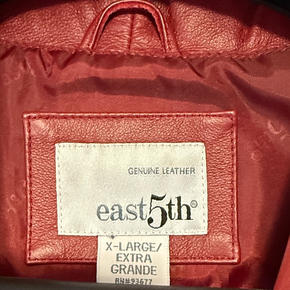 East 5th red Leather Jacket - Picture 2 of 6